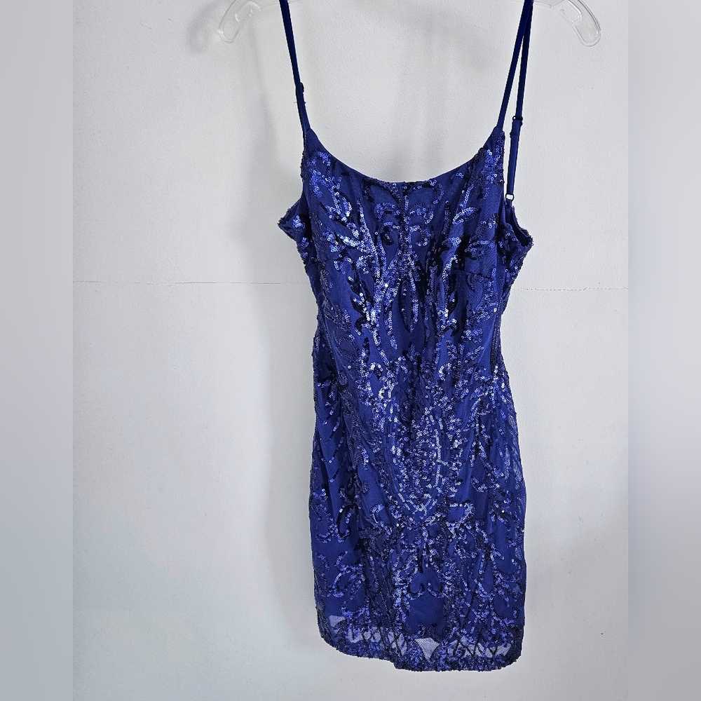 Crystal Sky Sequin Mini Dress Royal Blue